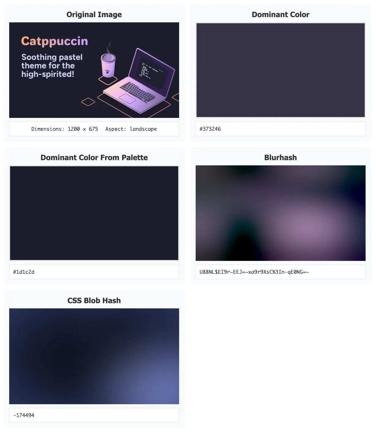 Example output for the catpuccin color theme
